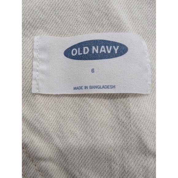 Old Navy Overalls Womens 6 Beige 100% Cotton Utility Bib Workwear Casual Comfort - Picture 12 of 13